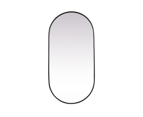 Elegant Lighting Asha Metal Frame Oval Mirror 30x72 Inch in Black Model: MR2A3072BLK