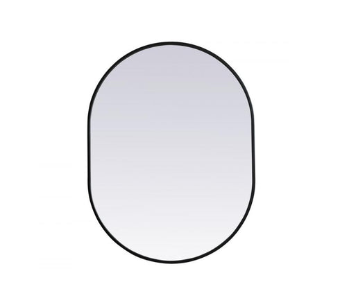 Elegant Lighting Asha Metal Frame Oval Mirror 30x72 Inch in Black Model: MR2A3072BLK
