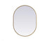 Elegant Lighting Asha Metal Frame Oval Mirror 30x72 Inch in Black Model: MR2A3072BLK