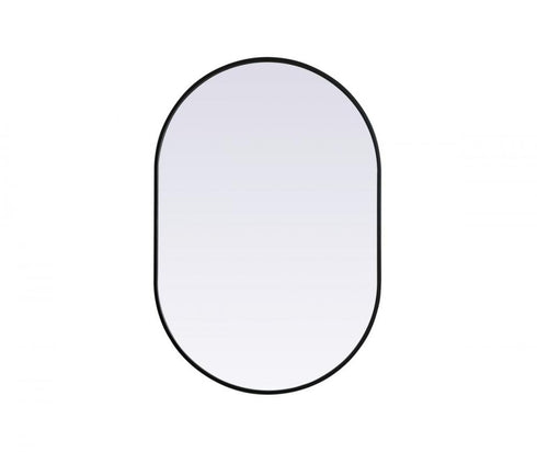 Elegant Lighting Asha Metal Frame Oval Mirror 30x72 Inch in Black Model: MR2A3072BLK