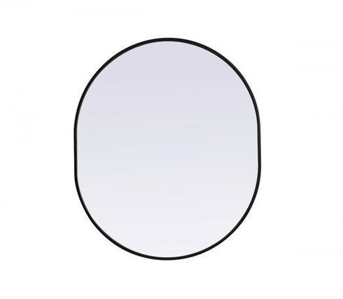 Elegant Lighting Asha Metal Frame Oval Mirror 30x72 Inch in Black Model: MR2A3072BLK