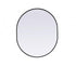 Elegant Lighting Asha Metal Frame Oval Mirror 30x72 Inch in Black Model: MR2A3072BLK