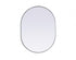 Elegant Lighting Asha Metal Frame Oval Mirror 30x72 Inch in Black Model: MR2A3072BLK