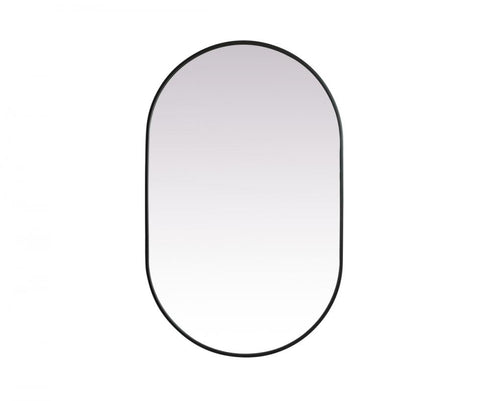 Elegant Lighting Asha Metal Frame Oval Mirror 30x72 Inch in Black Model: MR2A3072BLK