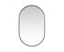 Elegant Lighting Asha Metal Frame Oval Mirror 30x72 Inch in Black Model: MR2A3072BLK