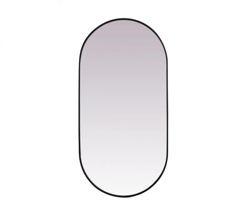 Elegant Lighting Asha Metal Frame Oval Mirror 30x72 Inch in Black Model: MR2A3072BLK
