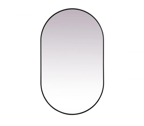 Elegant Lighting Asha Metal Frame Oval Mirror 30x72 Inch in Black Model: MR2A3072BLK