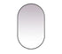 Elegant Lighting Asha Metal Frame Oval Mirror 30x72 Inch in Black Model: MR2A3072BLK