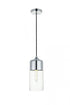 Elegant Lighting Ashwell 1 Light Black Pendant With Clear Glass in Black and Clear Finish Model: LD2240BK
