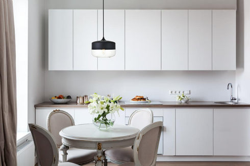 Elegant Lighting Ashwell 1 Light Black Pendant With Clear Glass in Black and Clear Finish Model: LD2243BK