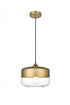 Elegant Lighting Ashwell 10 inch Pendant Clear Shade in Satin Gold in Satin Gold and Clear Finish Model: LD2243SG