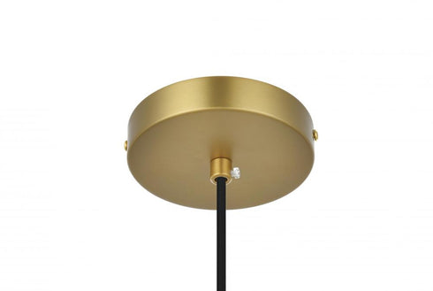 Elegant Lighting Ashwell 5 inch Pendant Clear Shade in Satin Gold in Satin Gold and Clear Finish Model: LD2240SG