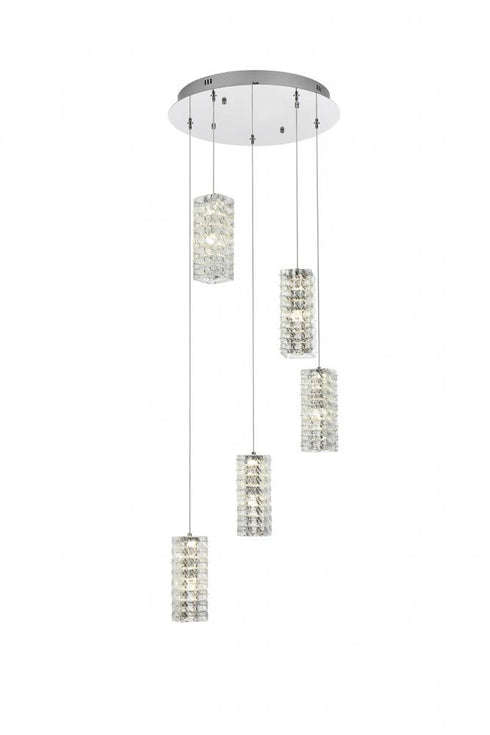 Elegant Lighting Aston 20 inch LED Pendant in Chrome Model: 3680D5RC