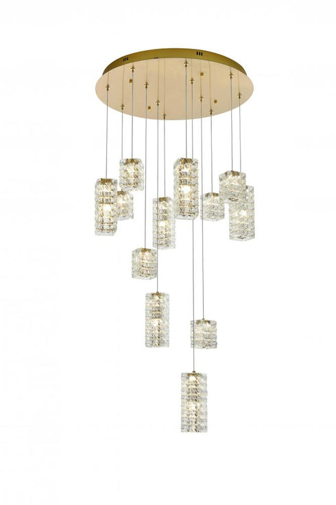Elegant Lighting Aston 28 inch LED Pendant in Chrome Model: 3680D28C