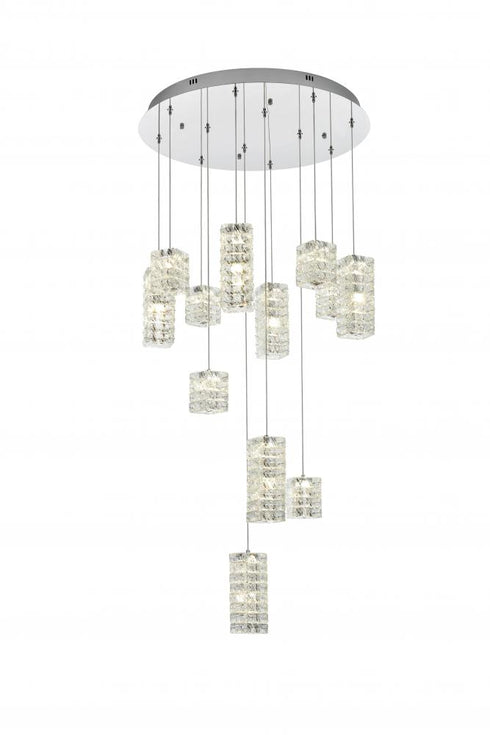 Elegant Lighting Aston 28 inch LED Pendant in Chrome Model: 3680D28C