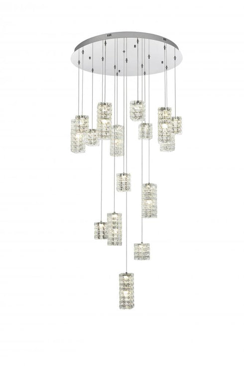 Elegant Lighting Aston 32 inch LED Pendant in Chrome Model: 3680D32C