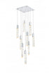 Elegant Lighting Aurora 20 inch Pendant in Satin Gold in Satin Gold and Clear Finish Model: 2088D20SG