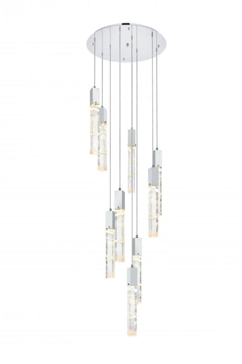 Elegant Lighting Aurora 24 inch Chandelier in Black in Black and Clear Finish Model: 2089D24BK