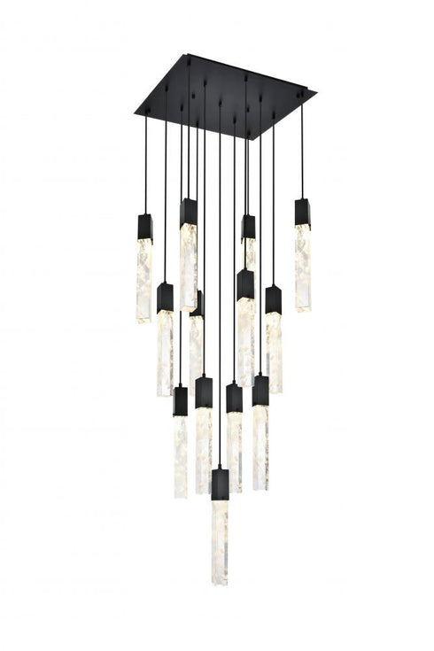 Elegant Lighting Aurora 26 inch Pendant in Satin Gold in Satin Gold and Clear Finish Model: 2088G26SG