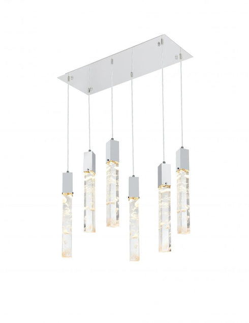 Elegant Lighting Aurora 32 inch Pendant in Satin Gold in Satin Gold and Clear Finish Model: 2088D32SG