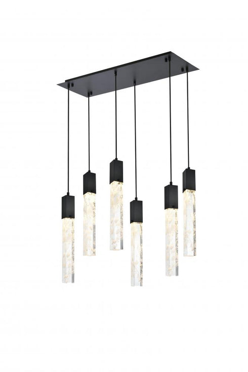 Elegant Lighting Aurora 32 inch Pendant in Satin Gold in Satin Gold and Clear Finish Model: 2088D32SG