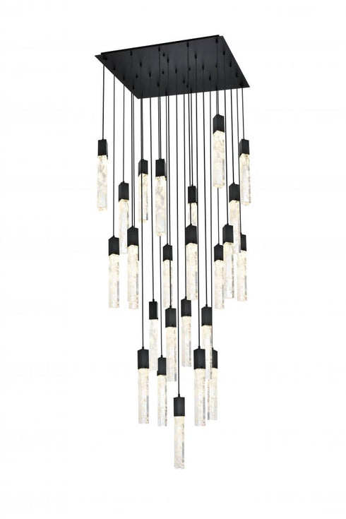 Elegant Lighting Aurora 36 inch Chandelier in Black in Black and Clear Finish Model: 2088G36BK