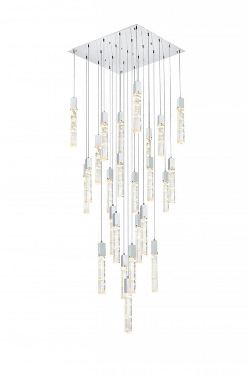 Elegant Lighting Aurora 36 inch Chandelier in Black in Black and Clear Finish Model: 2088G36BK