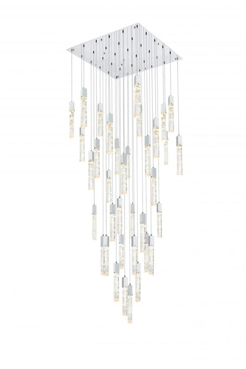 Elegant Lighting Aurora 42 inch Chandelier in Black in Black and Clear Finish Model: 2088G42BK