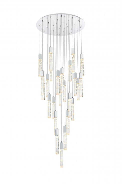 Elegant Lighting Aurora 42 inch Chandelier in Black in Black and Clear Finish Model: 2089G42BK