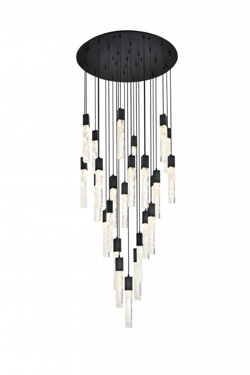 Elegant Lighting Aurora 42 inch Chandelier in Black in Black and Clear Finish Model: 2089G42BK