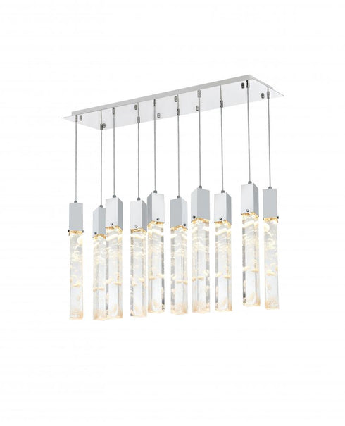 Elegant Lighting Aurora 42 inch Pendant in Satin Gold in Satin Gold and Clear Finish Model: 2088D42SG