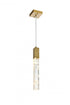 Elegant Lighting Aurora 5 inch Pendant in Satin Gold in Satin Gold and Clear Finish Model: 2088D5SG