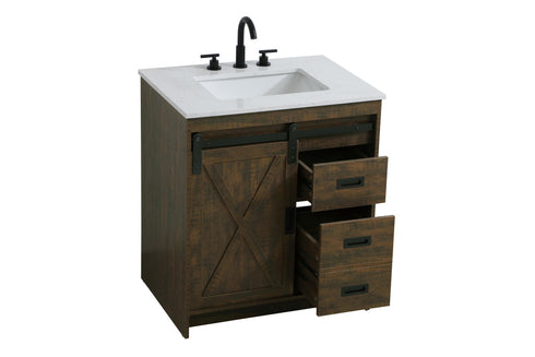 Elegant Lighting Austin Vanity Cabinet 1Dr 2Dw 30 Inch x34 Inch x22 Inch in Expresso Model: VF90530EX
