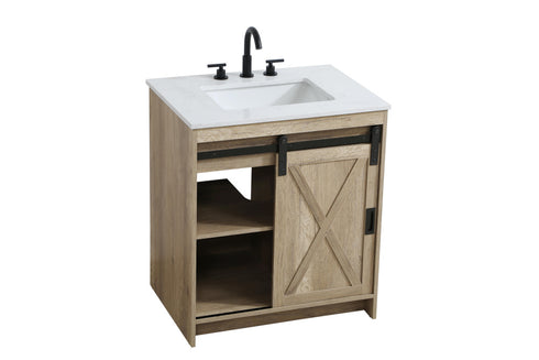 Elegant Lighting Austin Vanity Cabinet 1Dr 2Dw 30 Inch x34 Inch x22 Inch in Natural Oak Model: VF90530NT