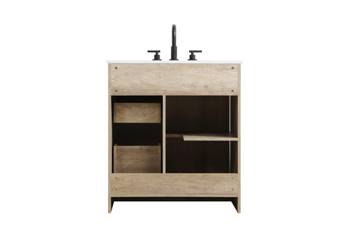 Elegant Lighting Austin Vanity Cabinet 1Dr 2Dw 30 Inch x34 Inch x22 Inch in Natural Oak Model: VF90530NT