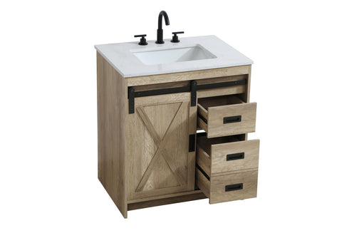 Elegant Lighting Austin Vanity Cabinet 1Dr 2Dw 30 Inch x34 Inch x22 Inch in Natural Oak Model: VF90530NT