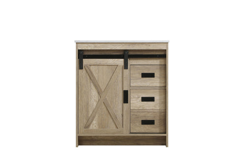 Elegant Lighting Austin Vanity Cabinet 1Dr 2Dw 30 Inch x34 Inch x22 Inch in Natural Oak Model: VF90530NT