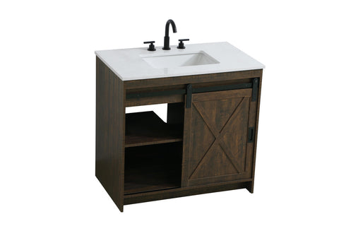 Elegant Lighting Austin Vanity Cabinet 1Dr 2Dw 36 Inch x34 Inch x22 Inch in Expresso Model: VF90536EX