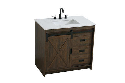 Elegant Lighting Austin Vanity Cabinet 1Dr 2Dw 36 Inch x34 Inch x22 Inch in Expresso Model: VF90536EX