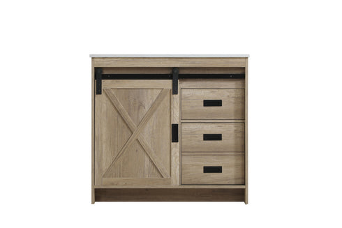 Elegant Lighting Austin Vanity Cabinet 1Dr 2Dw 36 Inch x34 Inch x22 Inch in Natural Oak Model: VF90536NT