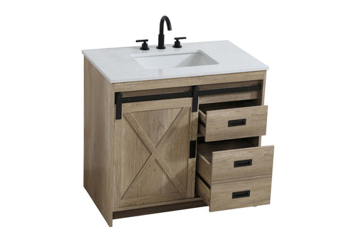 Elegant Lighting Austin Vanity Cabinet 1Dr 2Dw 36 Inch x34 Inch x22 Inch in Natural Oak Model: VF90536NT