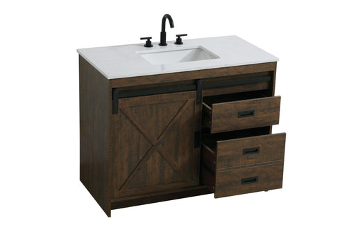 Elegant Lighting Austin Vanity Cabinet 1Dr 2Dw 42 Inch x34 Inch x22 Inch in Expresso Model: VF90542EX