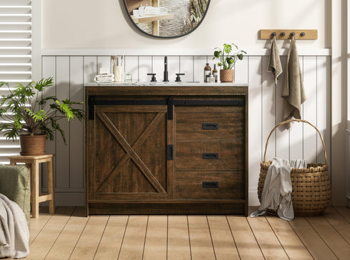 Elegant Lighting Austin Vanity Cabinet 1Dr 2Dw 42 Inch x34 Inch x22 Inch in Expresso Model: VF90542EX