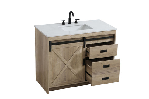 Elegant Lighting Austin Vanity Cabinet 1Dr 2Dw 42 Inch x34 Inch x22 Inch in Natural Oak Model: VF90542NT