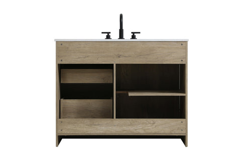 Elegant Lighting Austin Vanity Cabinet 1Dr 2Dw 42 Inch x34 Inch x22 Inch in Natural Oak Model: VF90542NT
