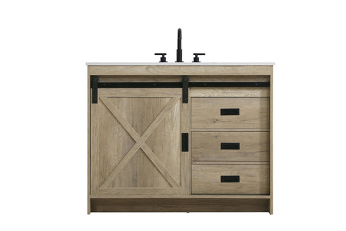 Elegant Lighting Austin Vanity Cabinet 1Dr 2Dw 42 Inch x34 Inch x22 Inch in Natural Oak Model: VF90542NT