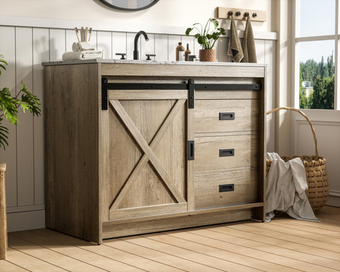 Elegant Lighting Austin Vanity Cabinet 1Dr 2Dw 42 Inch x34 Inch x22 Inch in Natural Oak Model: VF90542NT