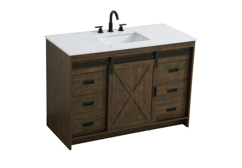 Elegant Lighting Austin Vanity Cabinet 1Dr 4Dw 48 Inch x34 Inch x22 Inch in Expresso Model: VF90548EX