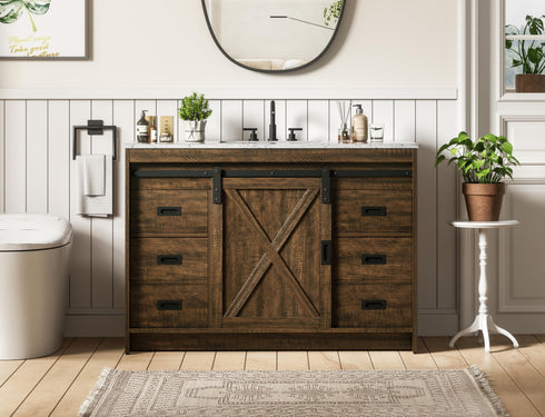 Elegant Lighting Austin Vanity Cabinet 1Dr 4Dw 48 Inch x34 Inch x22 Inch in Expresso Model: VF90548EX