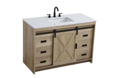Elegant Lighting Austin Vanity Cabinet 1Dr 4Dw 48 Inch x34 Inch x22 Inch in Natural Oak Model: VF90548NT